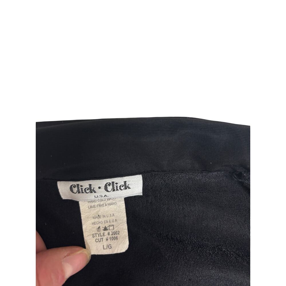 Retro Click Click Black Open Front Sheer Long Sle… - image 4